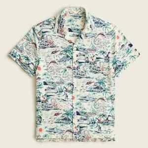 J CREW Men's Multicolor Short-sleeve Harbor shirt Medium AV961